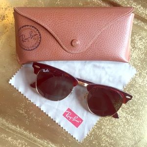 RayBan Clubmaster sunglasses; tortoise shell, gold